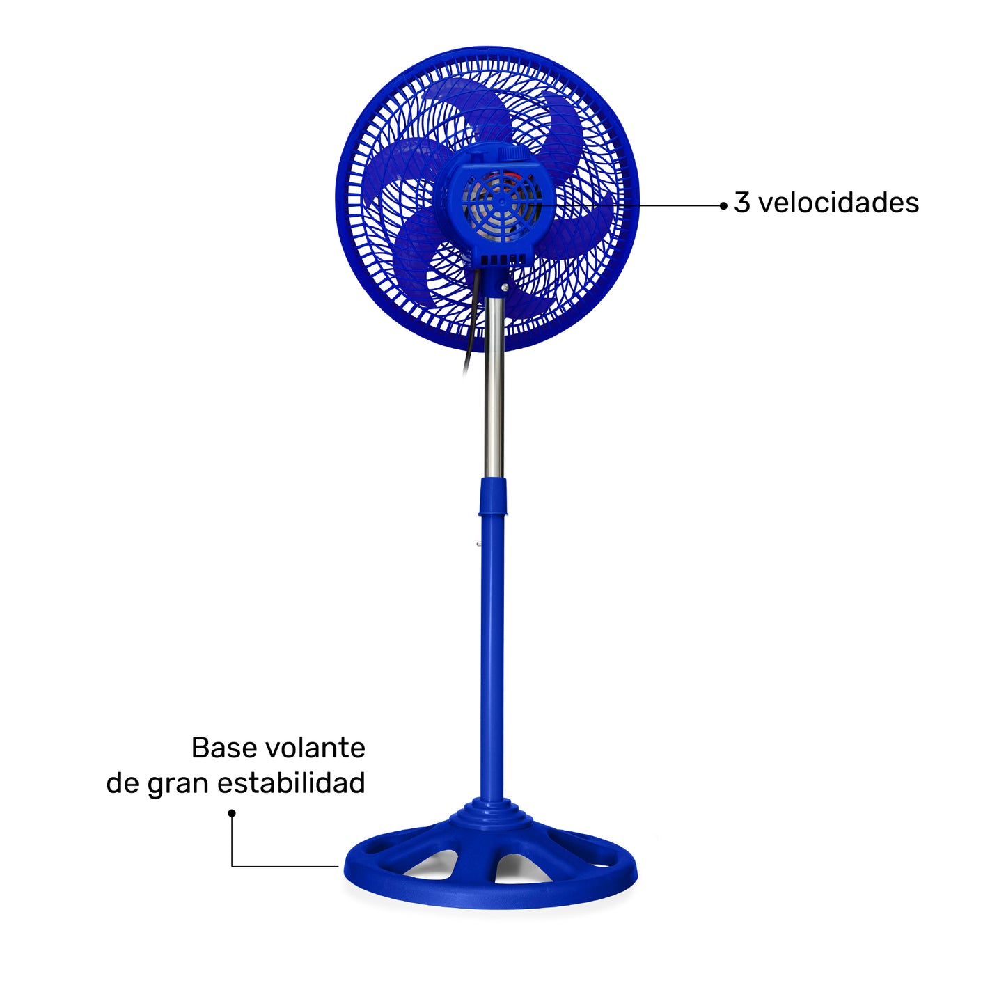 Ventilador de pedestal de 10" Negro