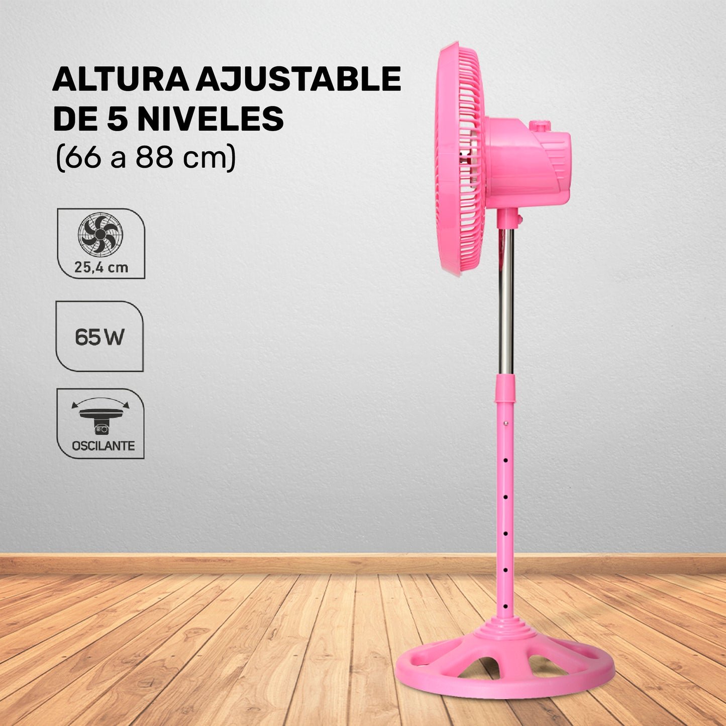 Ventilador de pedestal de 10" Negro