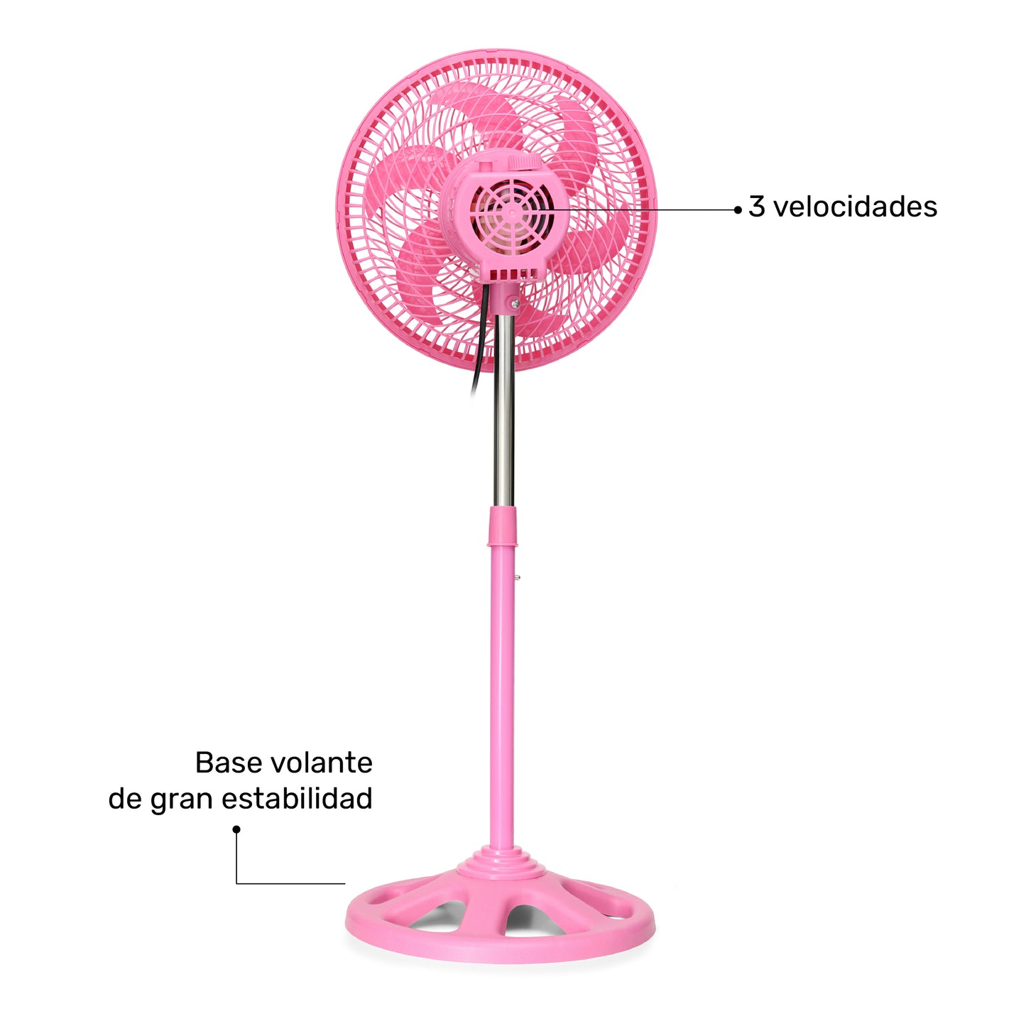 Ventilador de pedestal de 10" Negro