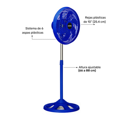 Ventilador de pedestal de 10" Negro
