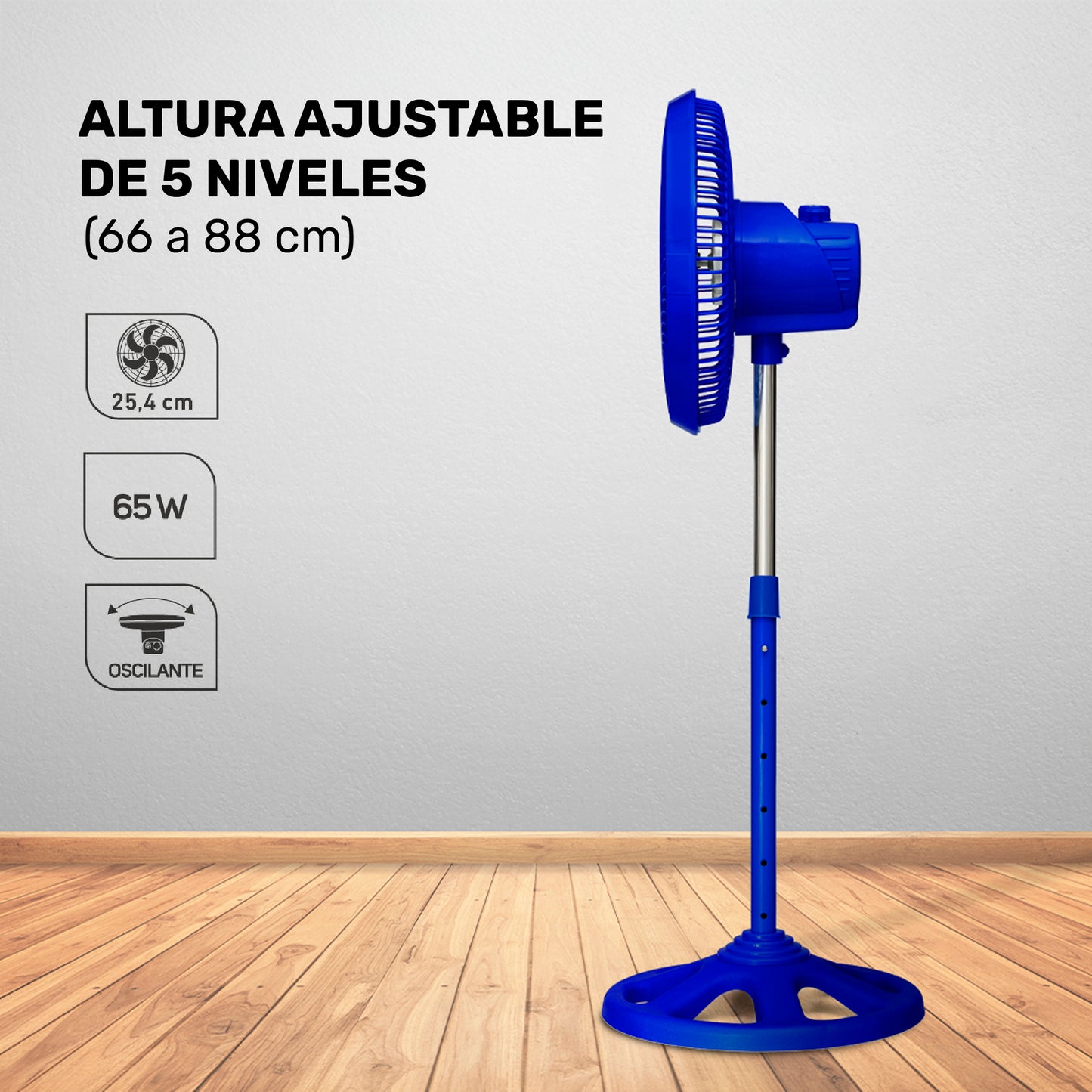 Ventilador de pedestal de 10" Negro