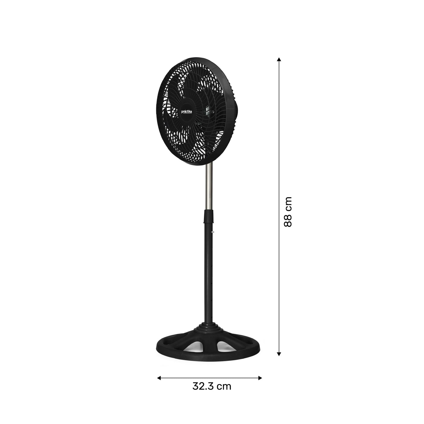 Ventilador de pedestal de 10" Negro