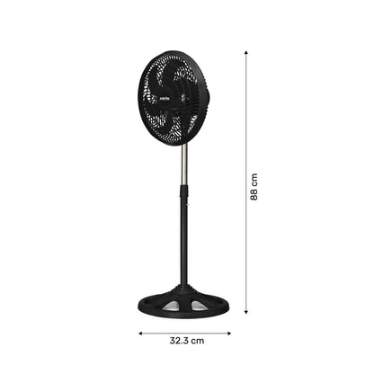 Ventilador de pedestal de 10" Negro