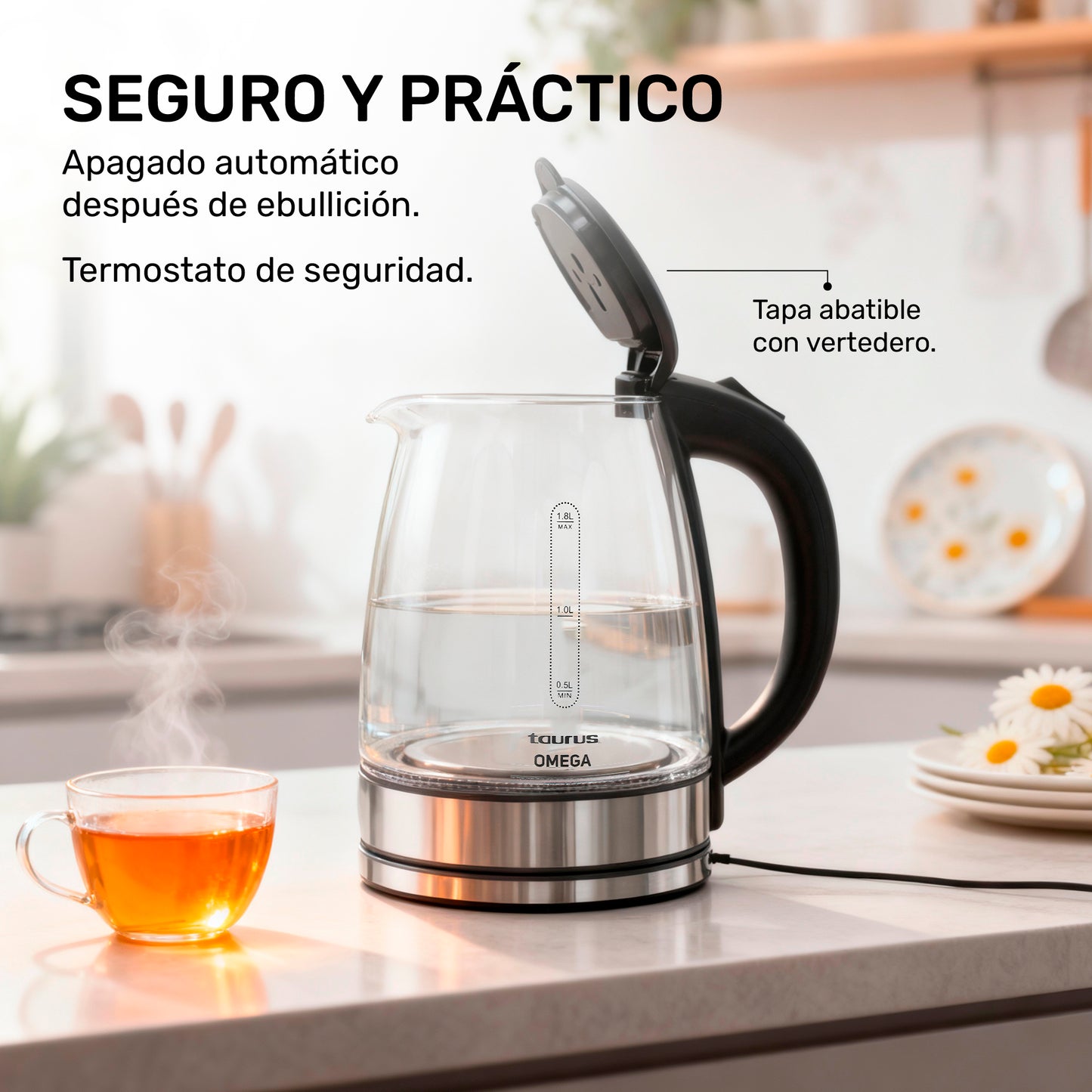 Hervidor de vidrio Omega (ver. i ter)