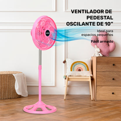 Ventilador de pedestal de 10" Negro