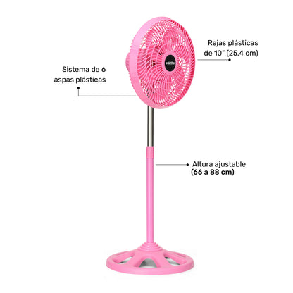 Ventilador de pedestal de 10" Negro