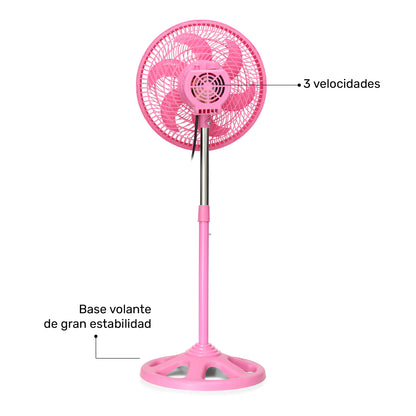 Ventilador de pedestal de 10" Negro